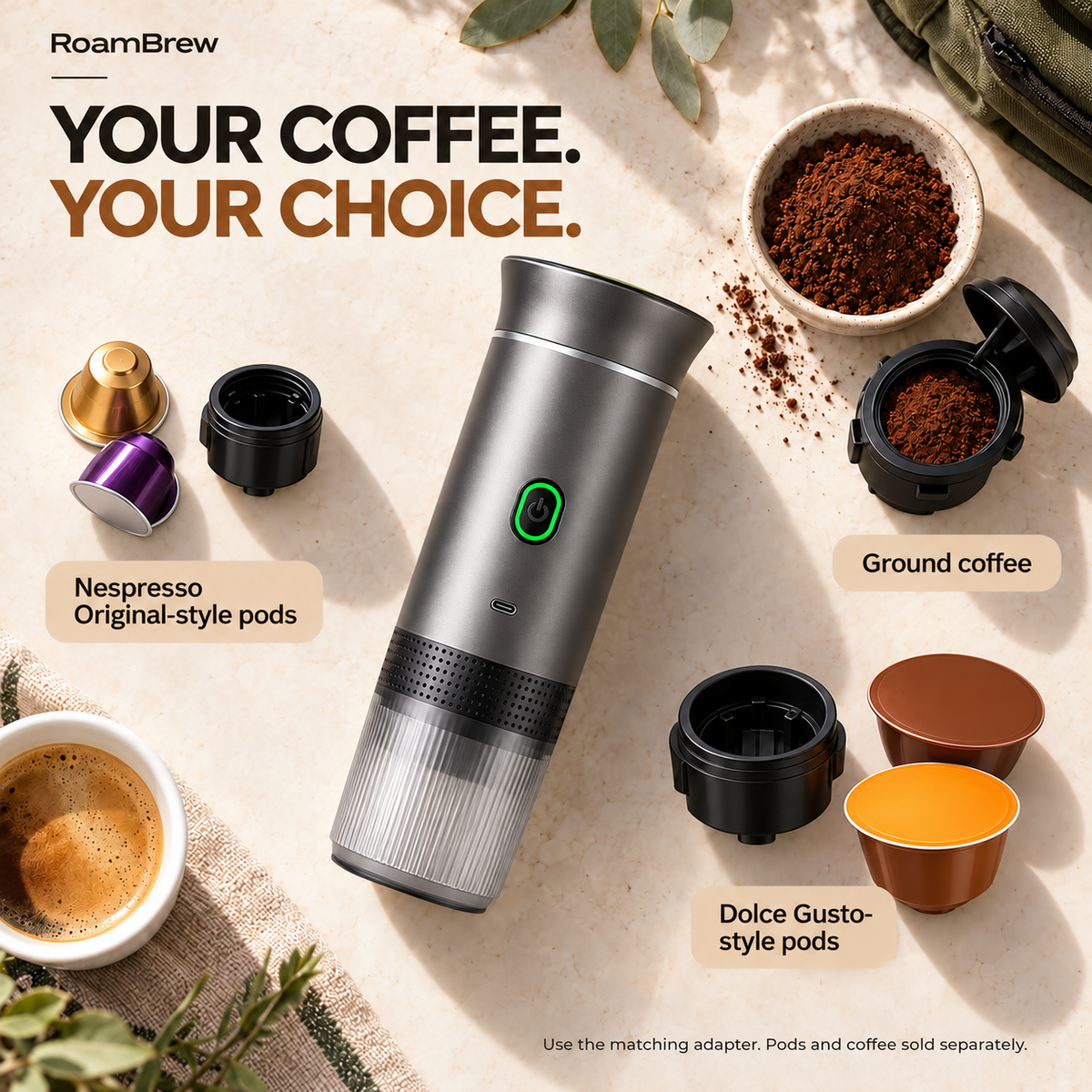 RoamBrew - Portable 3 In 1 Coffee Maker